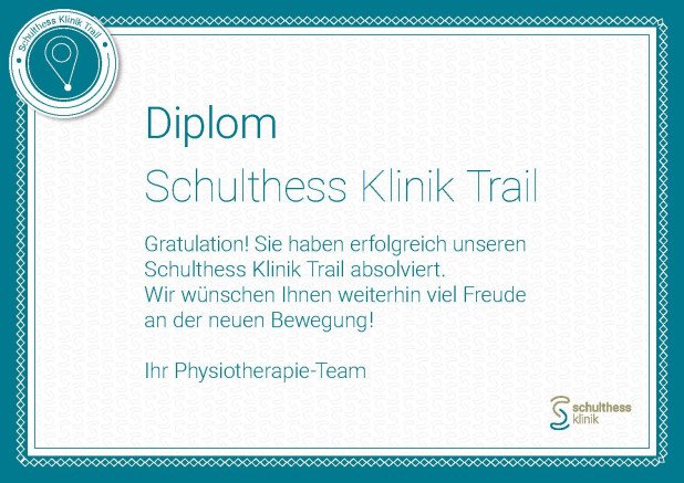 Schulthess Klinik Trail Diplom