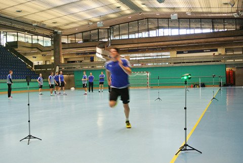 Sprinttest in der Saalsporthalle