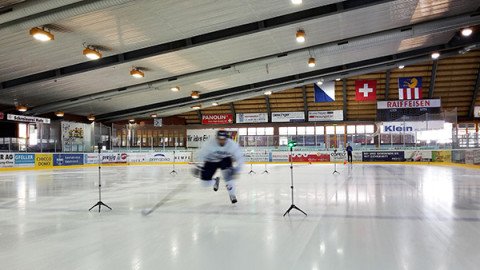 Sprinttest auf dem Eishockeyfeld