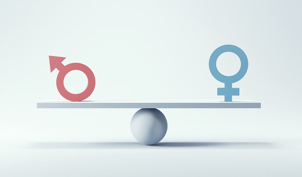 symbolisches Bild für Lohngleichheit zwischen Mann und Frau