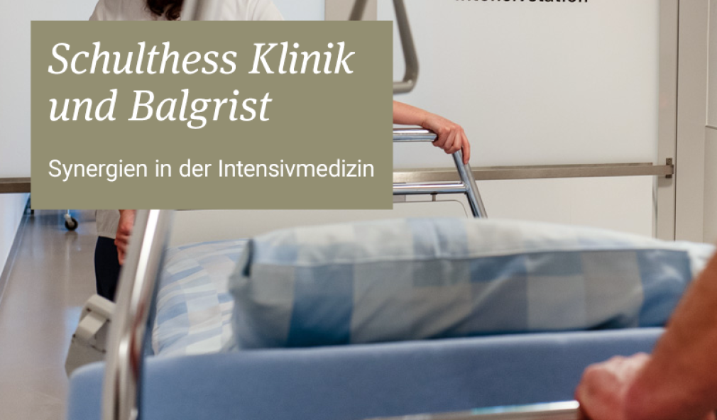 Intensivbett mit Textbox zur Kooperation Schulthess Klinik und Balgrist